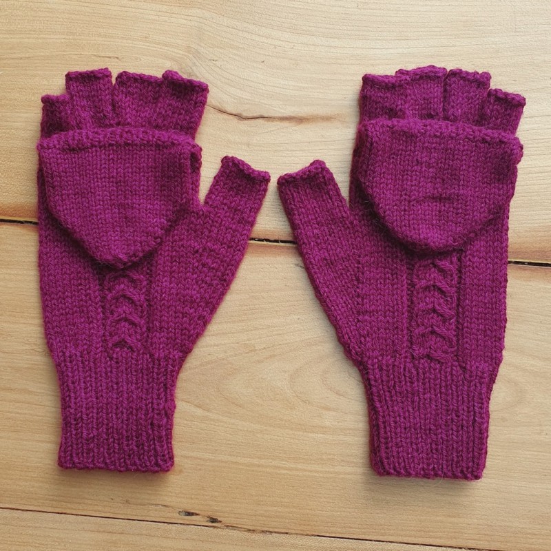 Convertible handmade mittens in alpaca & wool