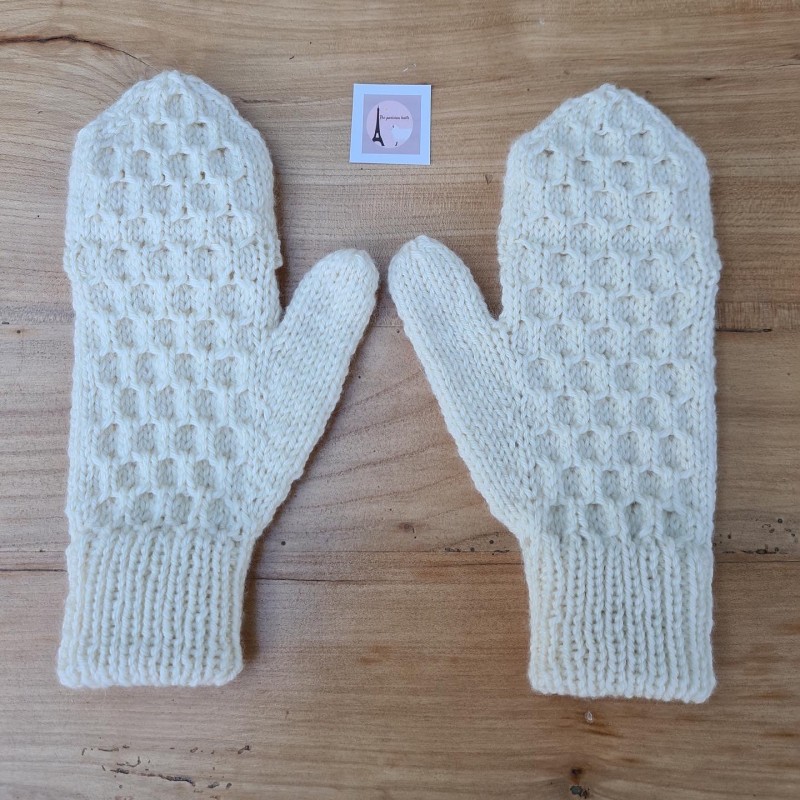 Convertible handmade mittens in cachemire merinos
