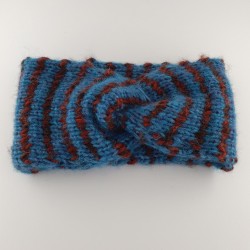 Hand knitted two-tone headband