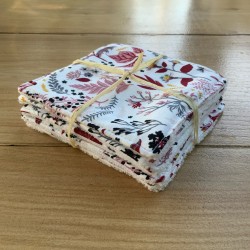 Set of washable cotton wipes